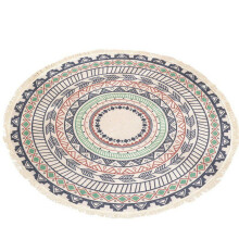 Tapis géométrique ethnique rond pour salon ou chambre