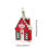 Christmas pendant ornament red white small house 2