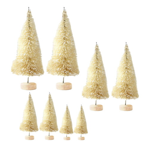 Miniature Artificial Christmas Trees Beige 8 pcs 1