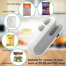 Mini bag sealer heat and vacuum 2-in-1 USB rechargeable