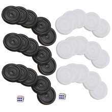 Black White Plastic Game Chips 22mm