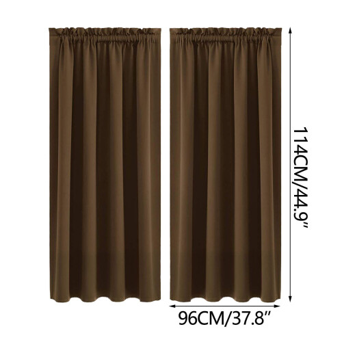 Blackout Curtain Panel Brown Thermal Insulated 37.8"x44.9" 2