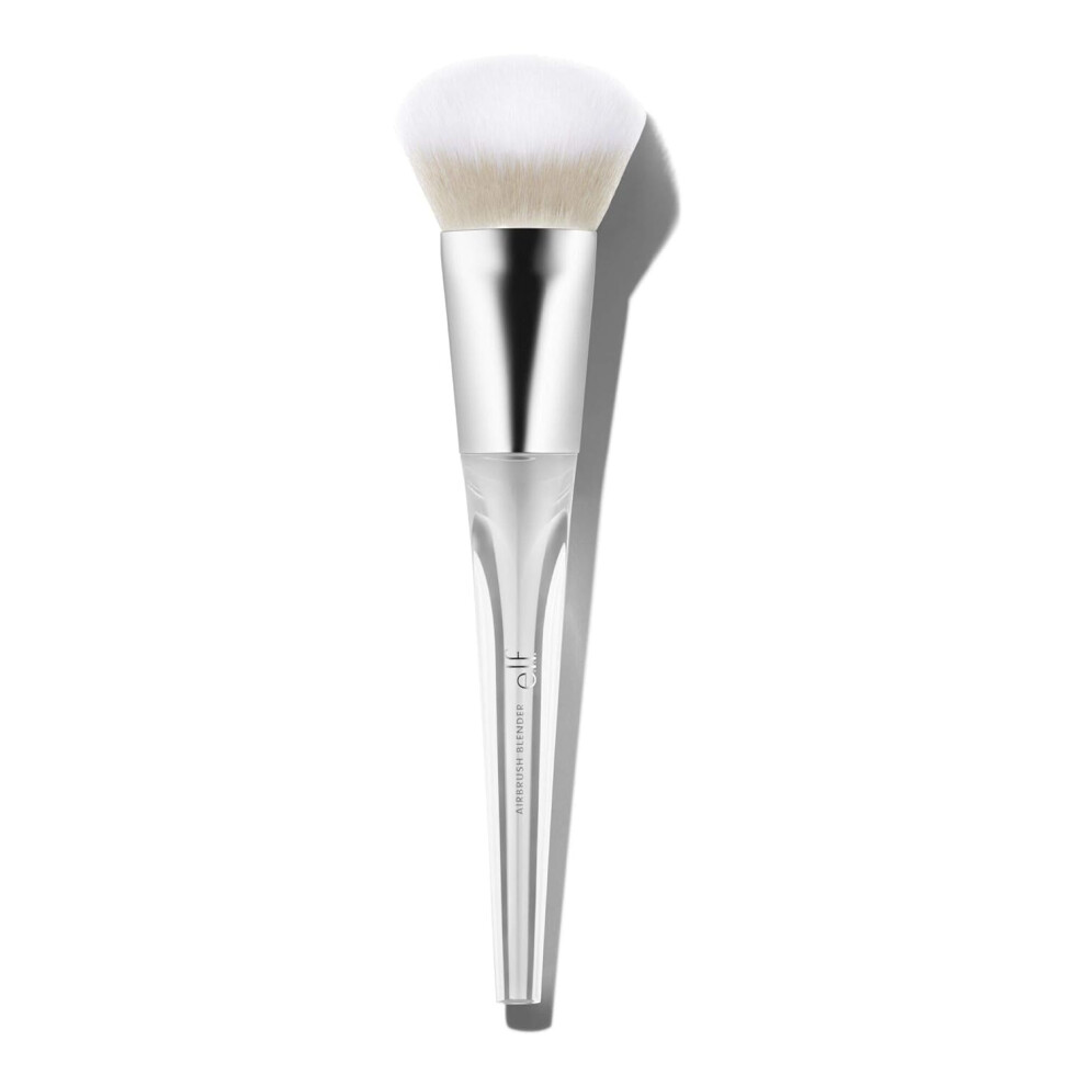 E.l.f. Precision Airbrush Blender, Angled Makeup Brush For Applying Liquids, Creams Or Powders, Creates Sheer Or Full Coverage, Vegan & Cruelty-Free