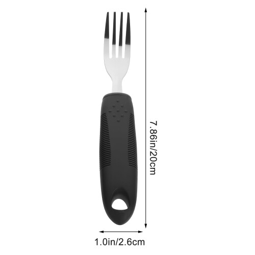 Supvox Adaptive Utensils for Elderly Care Black 3-Piece Set 1