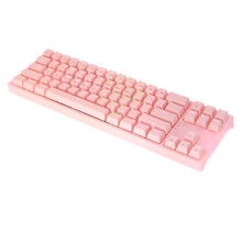 Teclado mecánico de 71 teclas, interruptor azul, rosa, 1,5 m