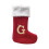 Kerstkousen met monogram, rood fluweel met witte pluche 2