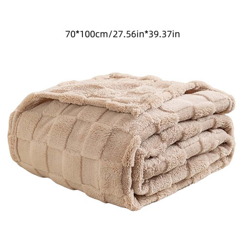 Plaid en microfibre kaki Djunllk 70 x 100 cm 2