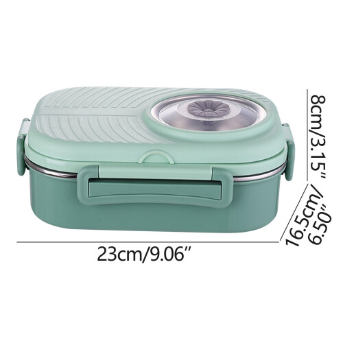 Stainless Steel Bento Box 3-Compartment Leak-Proof with 1