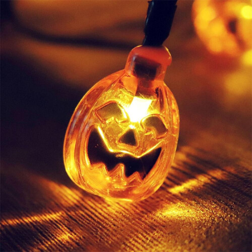 Guirnalda de luces de esqueletos de Halloween, funciona con pilas, 2 m 2