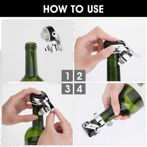 Champagnepropsæt i rustfrit stål, 3 stk. 2
