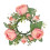 Artificial Rose Wreath with Pillar Candle Holder Pink 1