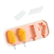 Silicone Popsicles Molds Dishwasher Safe And-Pink Bear. paw.