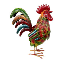Handcrafted Iron Rooster Ornaments Iron Chicken Outdoor-color
