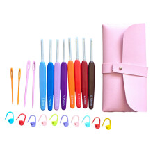 8 Stuks Ergonomische Plastic Grip Haaknaald Met Breien-Roze