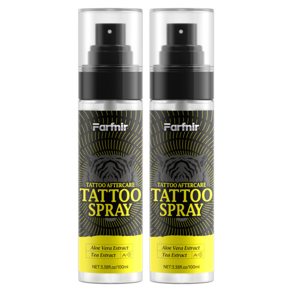 3.38 fl.oz/100 ml Tattoo Spray provides hydration and moisturization, suitable for daily use, and helps maintain tattoo color.