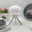 Lampe champignon LED blanche pour table de chevet. 1