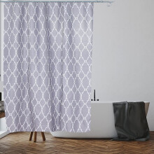 Rideau de douche marocain gris anti-moisissure 180x180cm