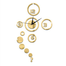 Horloge murale autocollante 3D effet miroir, chiffres grands, amovible, 30 cm (12 pouces)