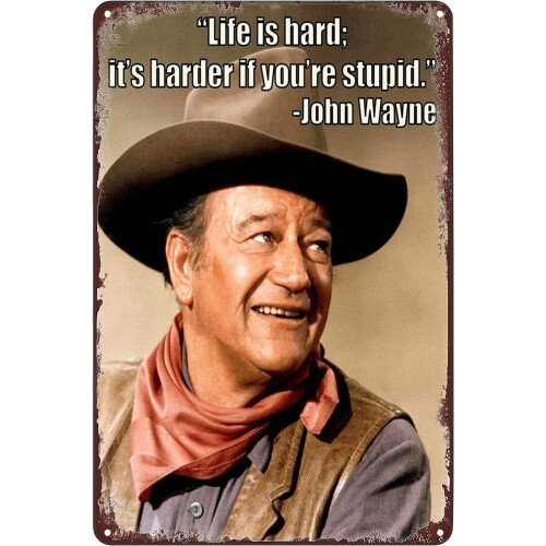 Plaque métallique vintage John Wayne 8x12 pouces