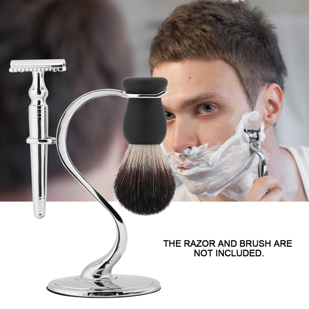 Silver Shaving Brush & Razor Holder For Men