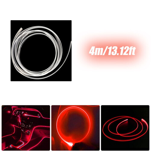 Röd LED-sidolysande optisk fiberkabel 4 m