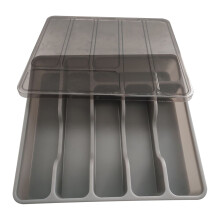 Organizador de cubiertos con tapa, bandeja de plástico para utensilios, 1 unidad.