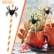 Halloween decoraties voor binnen en buiten: papieren rietjes (25 stuks)