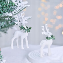 Couronne de Noël floquée, pendentif décoratif à énergie solaire