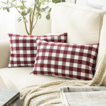 Housses de coussin décoratives de Noël Phantoscope rouges et blanches 12x20