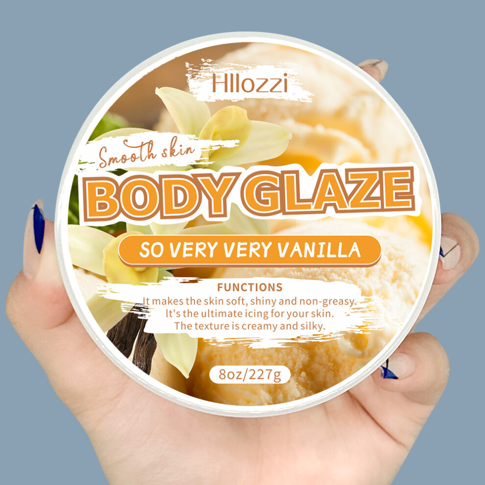 (Vanilla 8oz) 2oz/8oz Vanilla Body Glaze Nourishing Moisturizing Skin Care Body Butter Refreshing Non-Greasy Body Oil Moisturizing Skin