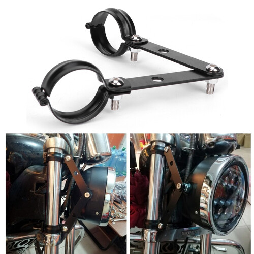 Aluminium Fork Mount Headlight Bracket Black