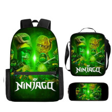 (9, Three piece set) 3pcs Ninjago School Bag Set Backpack Crossbody Bag Pencil Case for Kids Students