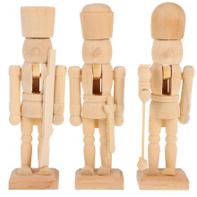 Unfertige Nussknacker-Weihnachtssoldatenfiguren aus Holz, 12 cm