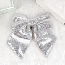 Christmas Bow Ornament Silver 9.84 Inch