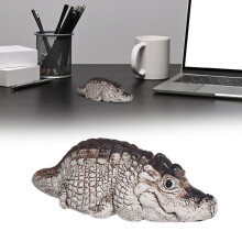 Mini figurine d'alligator en résine pour la décoration de bureau ou de jardin