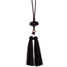 Porte-clés de voiture bohème élégant, pendentif de sac-Café noir