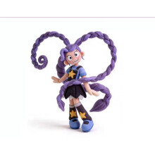 (30cm) Yellow Haired Monster Clown Doll Braided Lily Doll Horror Game