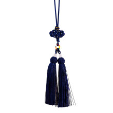 Porte-clés à Double glands, accessoire pendentif à-Bleu marine.