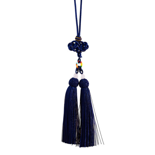 Porte-clés à Double glands, accessoire pendentif à-Bleu marine.