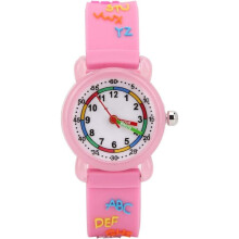 Montre enfant à motif dessin animé avec bracelet en PU à lettres