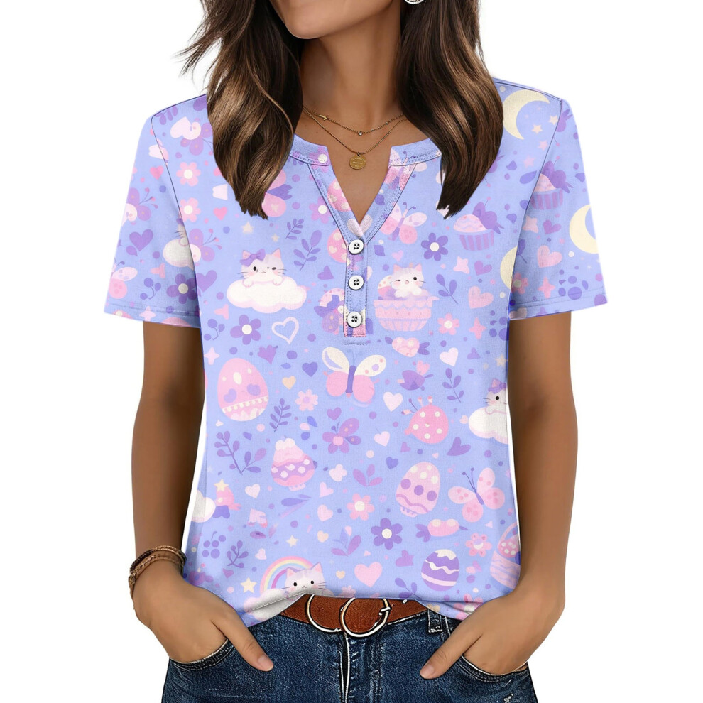 Lavender Women's Easter Top, Cute Easter Bunny Shirt,- Xxl