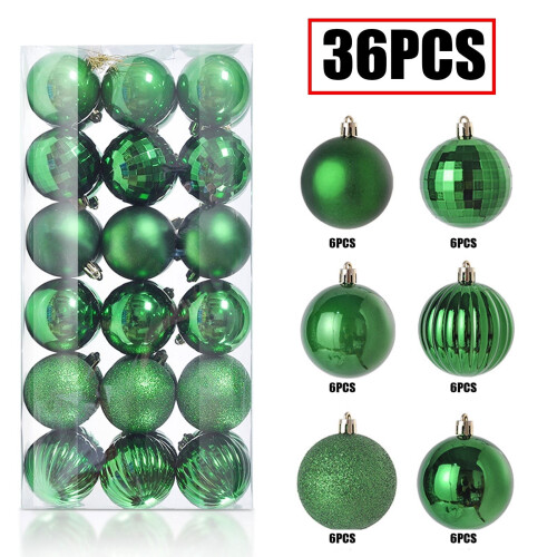 Boules de Noël décoratives 3 cm, 36 pièces, 6 styles