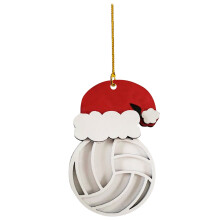 Boules de Noël en bois, thème sport, lot de 6