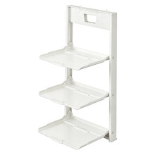 Not Drill Hanging Kitchen Shelf 3 Layer Foldable Rack-White