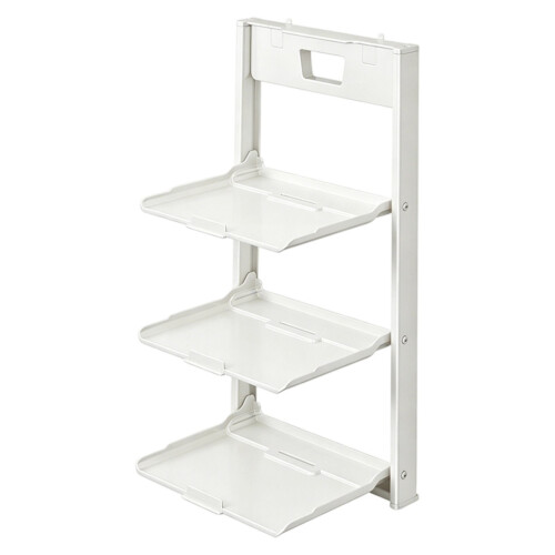 Not Drill Hanging Kitchen Shelf 3 Layer Foldable Rack-White