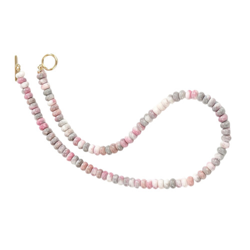 Trendy Rainbow Stone Beaded Necklace Elegant Accessory- L2116
