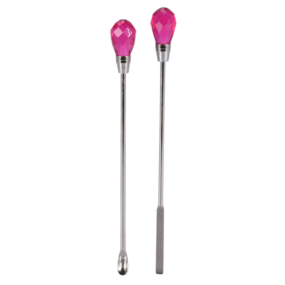Red Acrylic Nail Spatula & Spoon For Gel Polish Mixing
