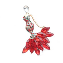 Stylish Alloy Merman Pin Badge Pendant Double Purpose-Red