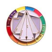 Elegant Alloy Brooch Rotating Color Combination Wheel Pin For-1