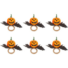 Rond de serviette citrouille d'Halloween (6 pièces)